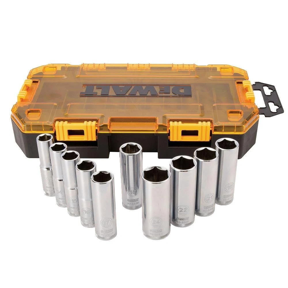 DEWALT DWMT73815 Набор головок 13-24мм, 1/2, 10 штук (6 граней, длинные)