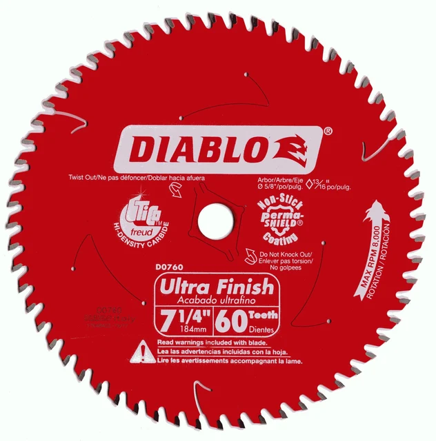 DIABLO D0760X Диск по дереву Ø185мм (ЦО 15,9мм (5/8), 60 зубов) для циркулярной пилы