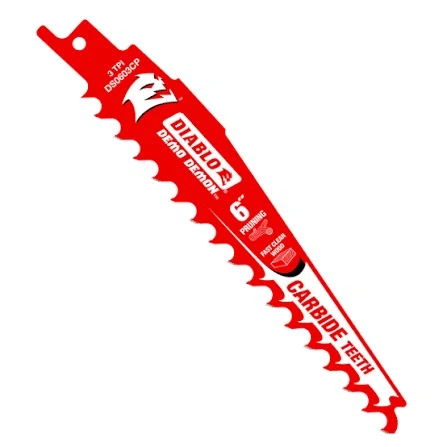 DIABLO DS0603CP Пилка по сырой и чистому резу древесинe CARBIDE 15см (6") для сабельной пилы
