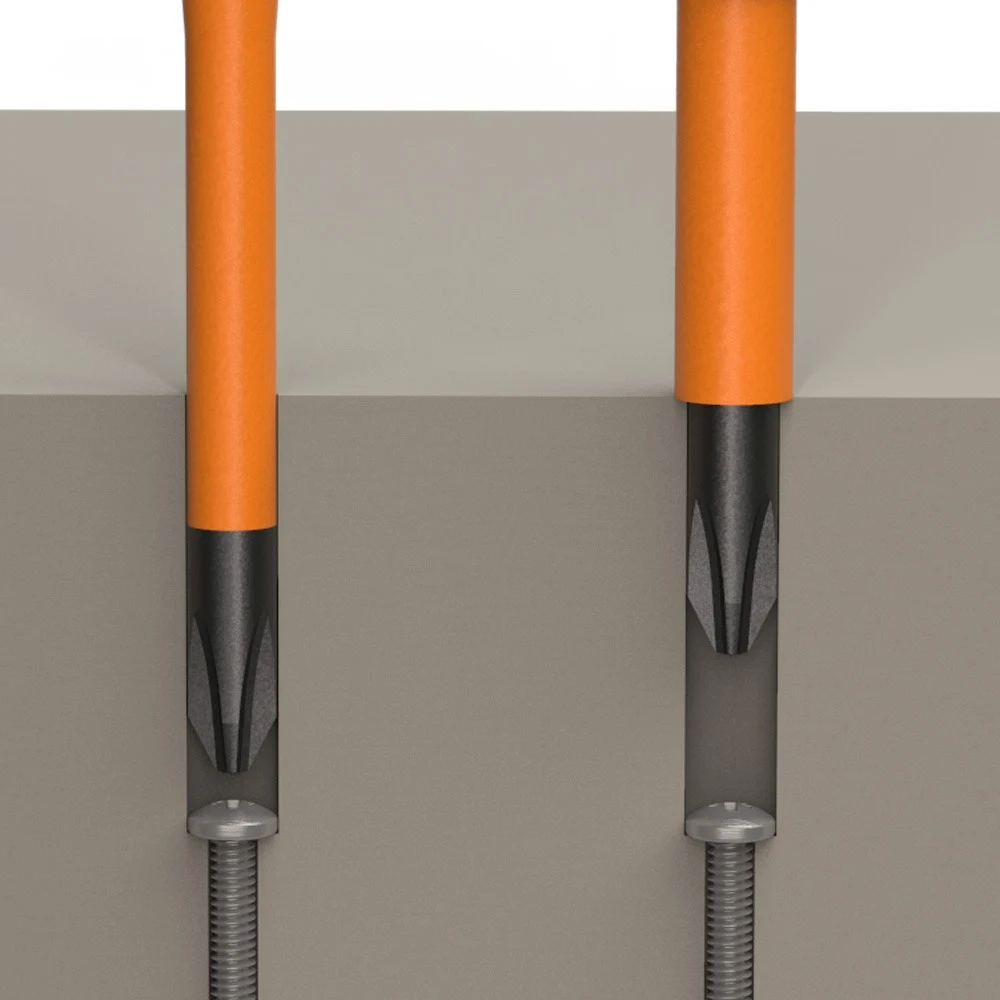 KLEIN TOOLS 32293 изолированная отвертка 2-в-1 со сменным двусторонним стержнем, PH2 / SL 1/4