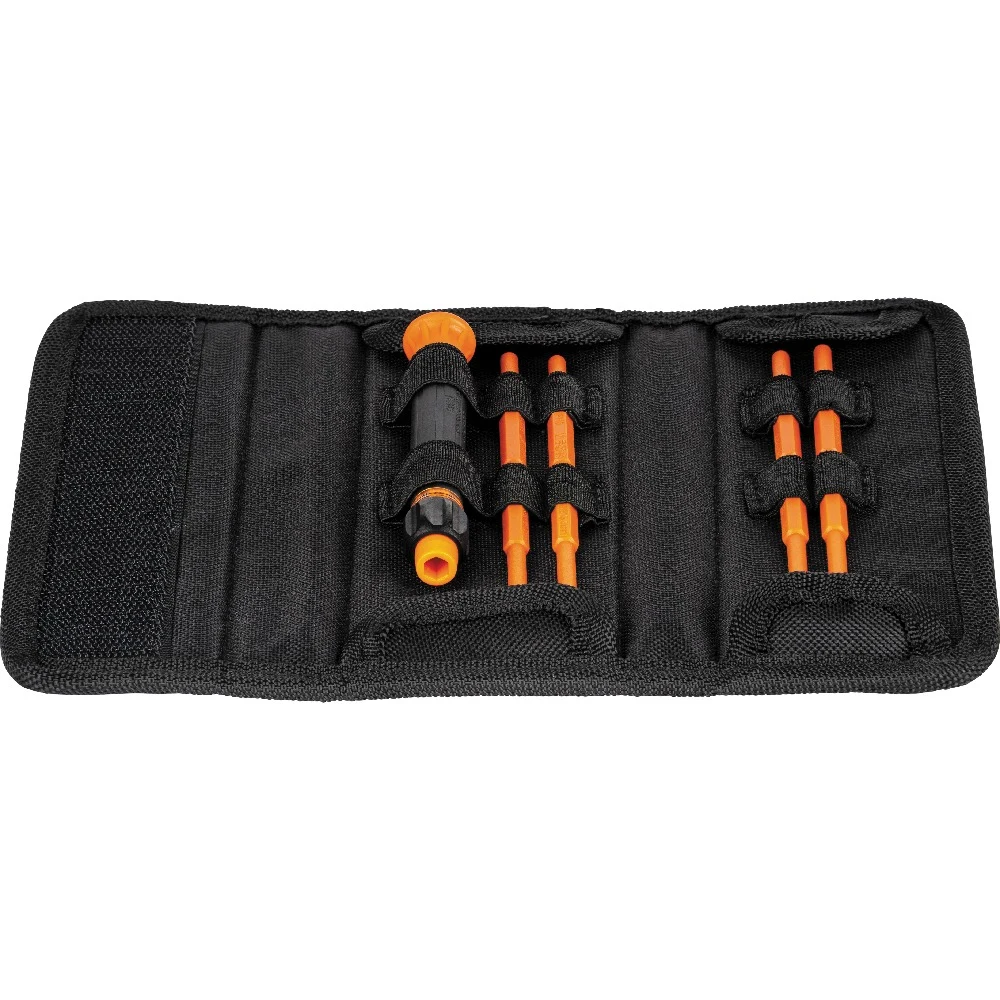 KLEIN TOOLS 32584INSR набор изолированных прецизионных отверток 8-в-1, 1000 В, с чехлом