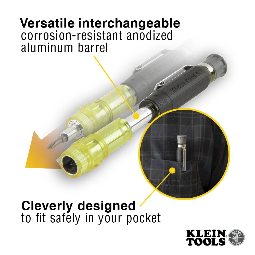 KLEIN TOOLS 32614 карманная прецизионная отвертка 4-в-1