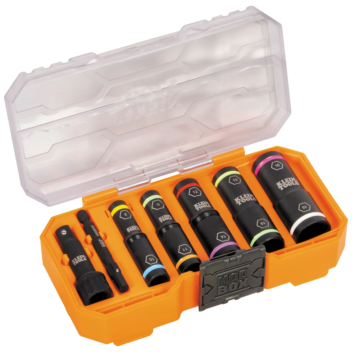 KLEIN TOOLS 65619 набор двусторонних ударных головок 8–18 мм, 8 предметов