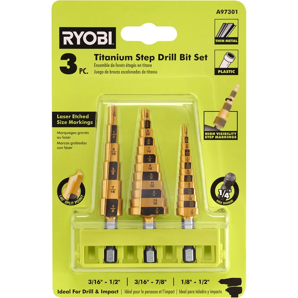 RYOBI A97301 Набор ступенчатых сверел (3 шт)