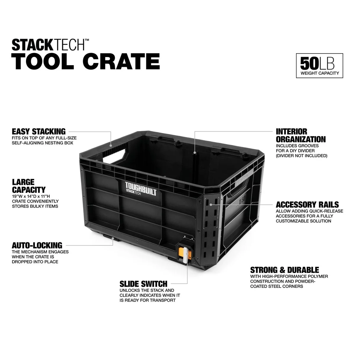 TOUGHBUILT TB-B1-X-50 Открытый ящик STACKTECH