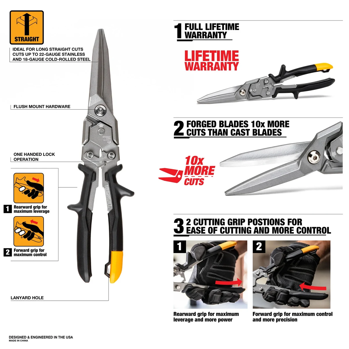 Toughbuilt TB-H4-60-SL Ножницы по металу удлиненные
